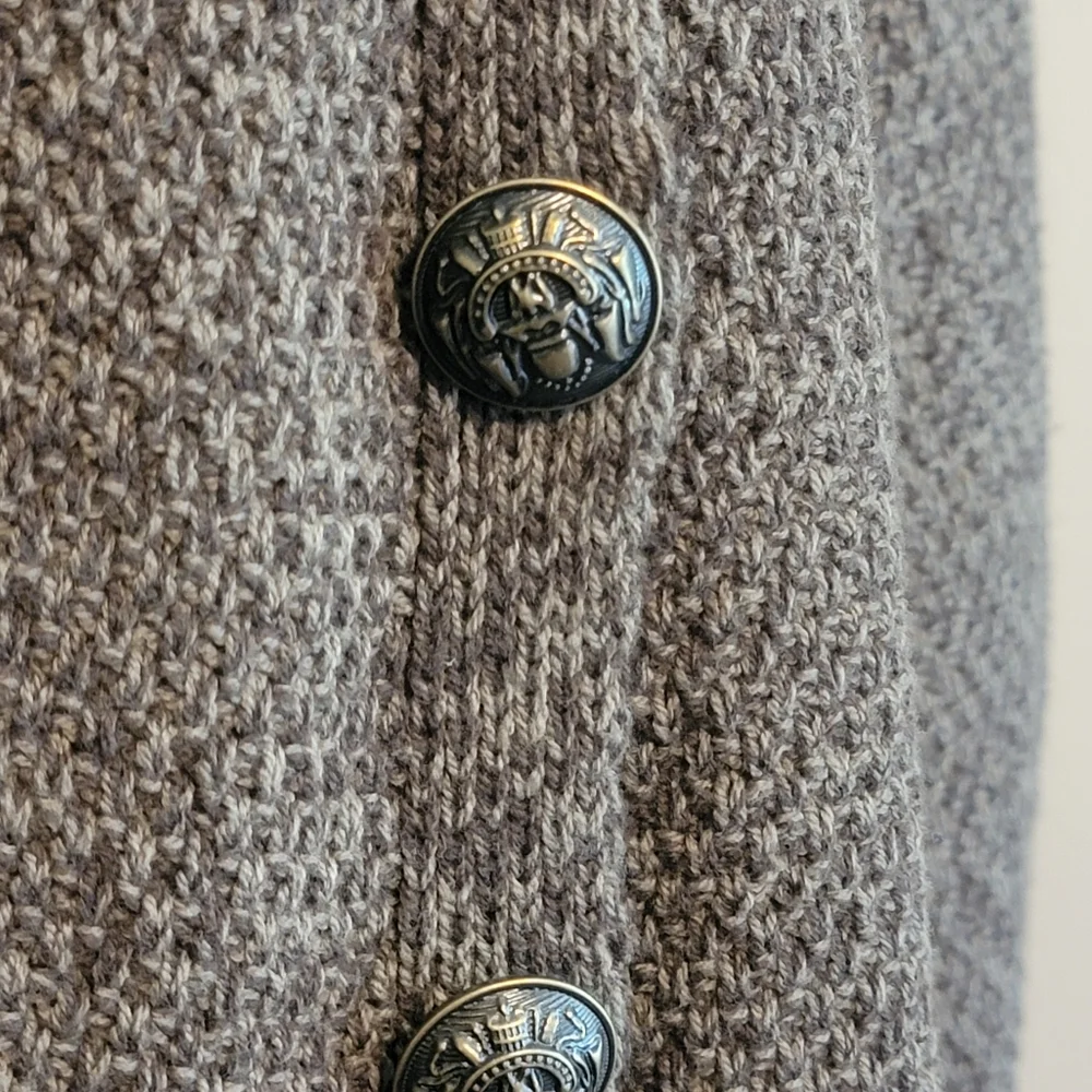 Marled Cardigan Sweater Petite‎ XL Knit Shawl Cottagecore Granny Brown Warm